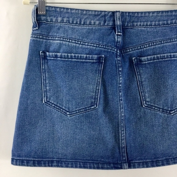 PACSUN Denim Jean Mini Skirt With Patches Size 27 - Picture 6 of 9